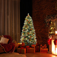 5/7.5/9 FT Pre-Lit Artificial Christmas Tree with 453/1096/1416 PVC and Pine Needles