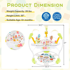Baby Activity Center Height Adjustable Baby Bouncing Saucer with Interactive Toys