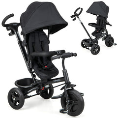 4-in-1 Baby Tricycle Toddler Trike with Reversible Seat and 5-Point Safety Harness