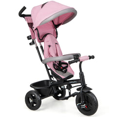 4-in-1 Baby Trike Kids Tricycle with Removable Canopy and Adjustable Push Handle