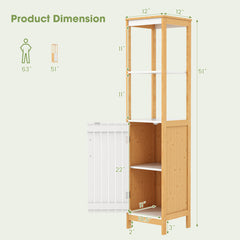 Bathroom Floor Cabinet with Door Shelves Adjustable Shelf