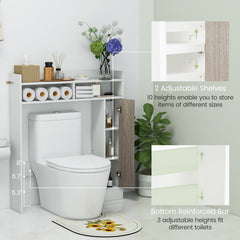 Bathroom Over the Toilet Floor Storage Organizer with Adjustable Shelves