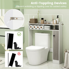 Bathroom Over the Toilet Floor Storage Organizer with Adjustable Shelves