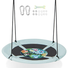 40 Inches Saucer Tree Swing with Adjustable Hanging Ropes and 900D Oxford Fabric