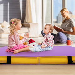 4ft x 4ft x 4in Bi-Folding Gymnastic Tumbling Mat with Handles and Cover
