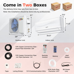 Blast Series 12000 BTU 20 SEER2 115V Ductless Mini Split Air Conditioner
