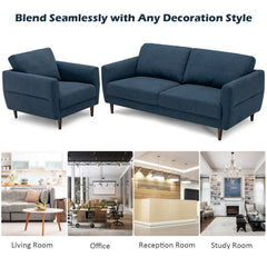 2 Pieces Modern Upholstered Sofa Set with Removable Cushion Covers