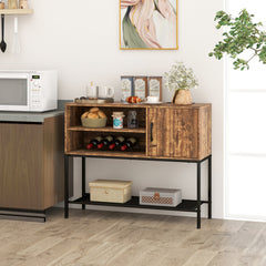 Buffet Sideboard Coffee Bar Cabinet with Power Outlets and USB Ports