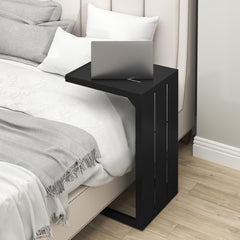C-Shaped End Table Convertible Coffee Table with Adjustable Foot Pads