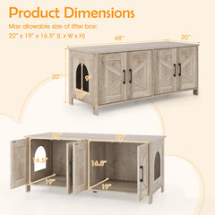 Cat Litter Box Enclosure for 2 Cats Modern Kitty Litter Box Furniture Hidden