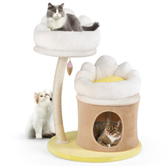 Cat Tree Small Cat Tower with 2 Removable and Washable Perches