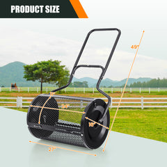 24-Inch Peat Moss Spreader with Upgrade Side Latches and U-shape Handle