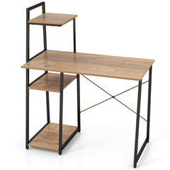Computer Desk with Shelves and 3-Tier Storage Bookshelf