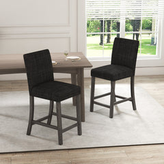 Counter Height Bar Stools Set of 2 with Back and Footrest