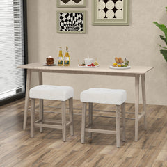 Modern Counter Height Bar Stools Set of 2 with Rubber Wood Legs