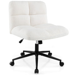 Cross Legged Chair with Wheels with Padded Seat Adjustable Height for Bedroom Study