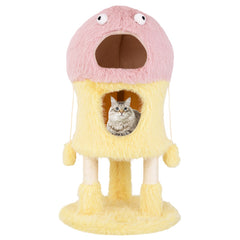 Cute Monster-Themed Cat Tower with 2 Private Condos and 3-Level Activity Center