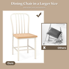 Armless Spindle Back Dining Chair Set of 2 with Ergonomic Seat