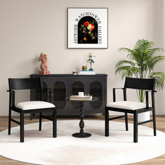 Dining Chair with Contoured Backrest and Padded Seat Set of 2