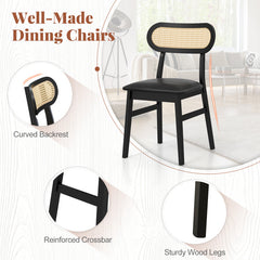 Indoor Mid Century Wood Dining Chairs Set of 2  for Dining Room