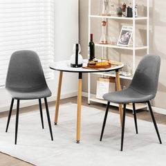 Dining Chairs Set of 4 with Black Metal Legs