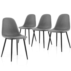 Dining Chairs Set of 4 with Black Metal Legs