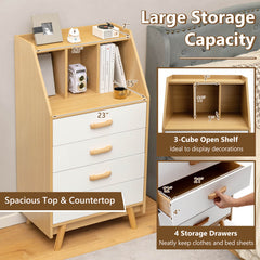 4-Drawer Dresser with 2 Anti-Tipping Kits for Bedroom