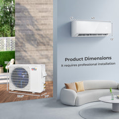 Energy Star Certified 24000 BTU 21 SEER2 208-230V Mini Split Air Conditioner and Heater White Wifi Enabled