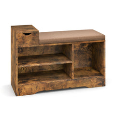 Entryway Storage Shoe Bench with 1 Storage Drawer and 3 Open Compartments
