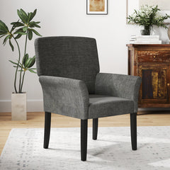 Fabric Upholstered Executive Guest Armchair with Rubber Wood Legs