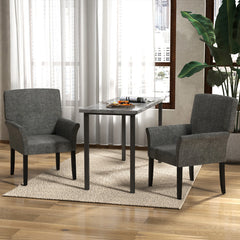 Fabric Upholstered Executive Guest Armchair with Rubber Wood Legs