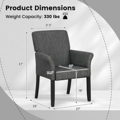 Fabric Upholstered Executive Guest Armchair with Rubber Wood Legs