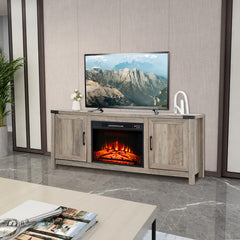 Electric Fireplace TV Stand with Storage Cabinets for TVs up to 70 Inch