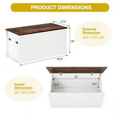 Flip-top Storage Chest with Self-hold Cover and Pneumatic Rod
