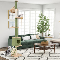 Floor to Ceiling Cat Tree with 86-99.5 Inch Adjustable Height and Extra Post