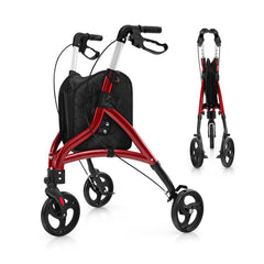 Foldable Rollator Walker with Lightweight Aluminum Frame