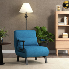 Folding 6 Position Convertible Sleeper Bed Armchair Lounge Couch with Pillow