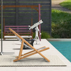 Folding Bamboo Sling Chair with Adjustable Backrest and Canvas