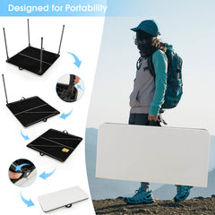 Folding Camping Table with HDPE Tabletop and Rustproof Steel Frame
