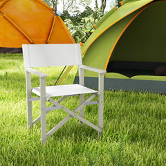Folding Director Chair with Acacia Wood Frame and Machine Washable Oxford Fabric