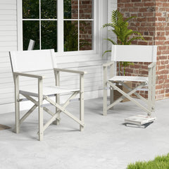 Folding Director Chair with Acacia Wood Frame and Machine Washable Oxford Fabric