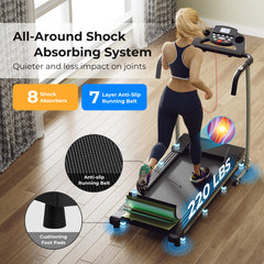 Folding Treadmill with 12 Preset Programs and LCD Display
