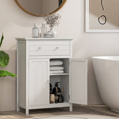 2-Door Freestanding Bathroom Cabinet with Drawer and Adjustable Shelf