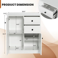 2-Door Free-standing Kitchen Sideboard with Adjustable Shelves