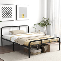 Full Bed Frame with Headboard and Footboard No Box Spring Needed