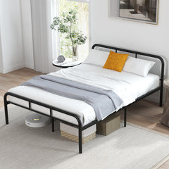Full Bed Frame with Headboard and Footboard No Box Spring Needed