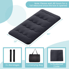 Futon Mattress with Washable Cover and Foldable Mat