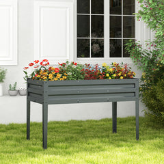 Galvanized Raised Garden Bed Elevated Planter Box with Legs and Drainage Hole