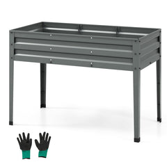Galvanized Raised Garden Bed Elevated Planter Box with Legs and Drainage Hole