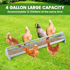 2-in-1 Galvanized Steel Wall Mount Hay and Grain Feeder with Adjustable Distance